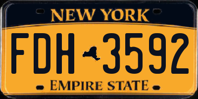 NY license plate FDH3592