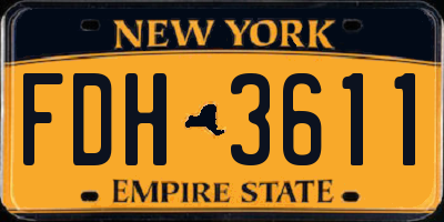 NY license plate FDH3611