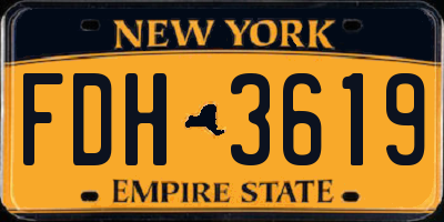 NY license plate FDH3619