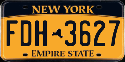 NY license plate FDH3627