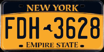NY license plate FDH3628