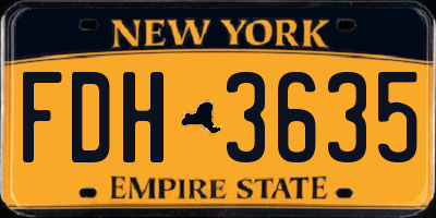 NY license plate FDH3635