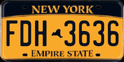 NY license plate FDH3636