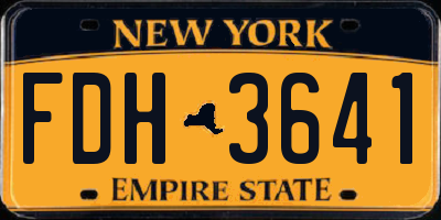 NY license plate FDH3641