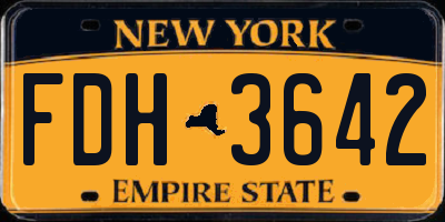 NY license plate FDH3642