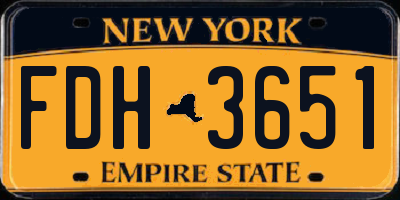 NY license plate FDH3651