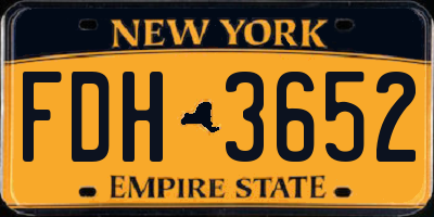 NY license plate FDH3652