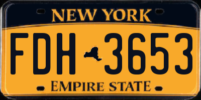 NY license plate FDH3653