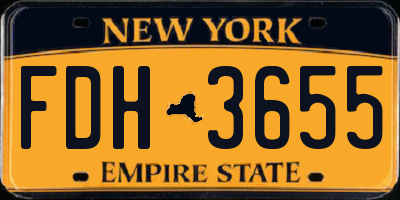 NY license plate FDH3655