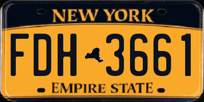 NY license plate FDH3661