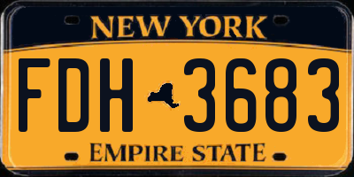 NY license plate FDH3683