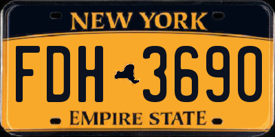 NY license plate FDH3690
