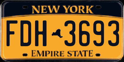 NY license plate FDH3693