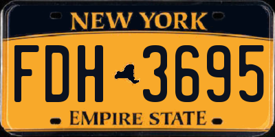 NY license plate FDH3695