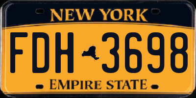 NY license plate FDH3698