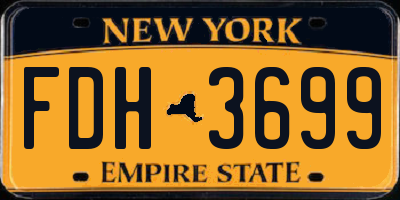 NY license plate FDH3699