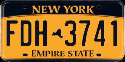 NY license plate FDH3741
