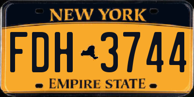 NY license plate FDH3744