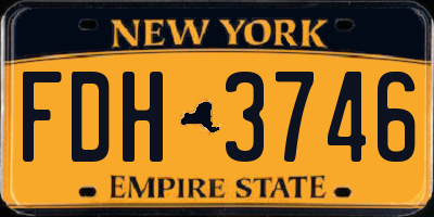 NY license plate FDH3746