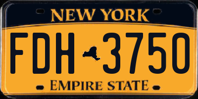 NY license plate FDH3750