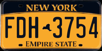 NY license plate FDH3754