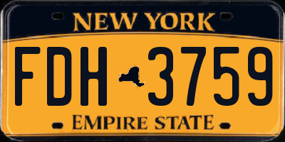 NY license plate FDH3759