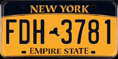 NY license plate FDH3781