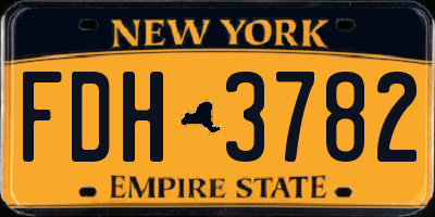 NY license plate FDH3782