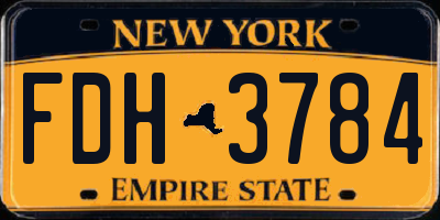 NY license plate FDH3784