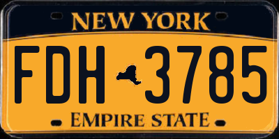 NY license plate FDH3785
