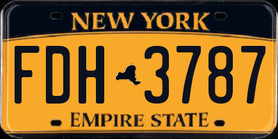 NY license plate FDH3787