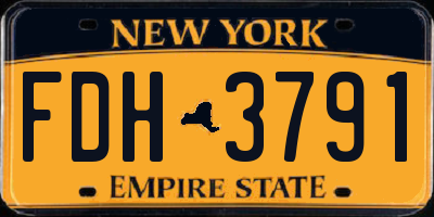 NY license plate FDH3791