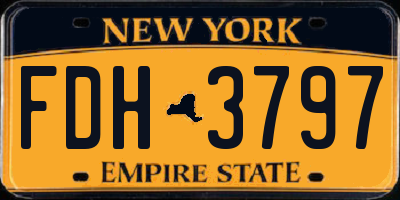 NY license plate FDH3797