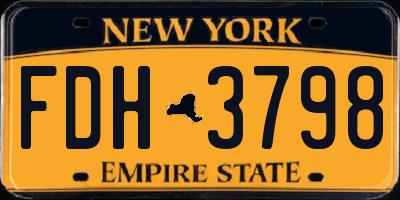 NY license plate FDH3798