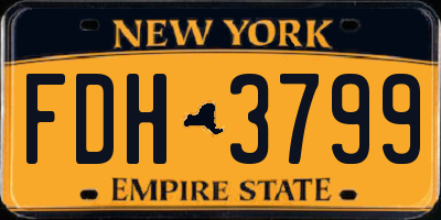 NY license plate FDH3799