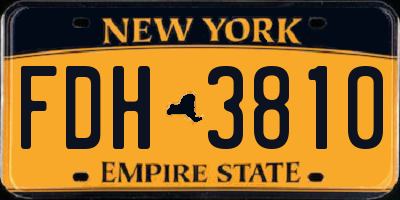 NY license plate FDH3810