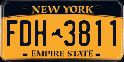 NY license plate FDH3811