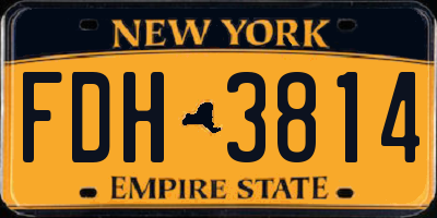 NY license plate FDH3814