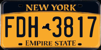 NY license plate FDH3817