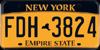 NY license plate FDH3824