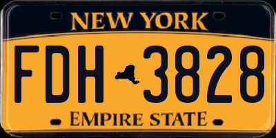 NY license plate FDH3828