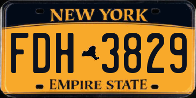 NY license plate FDH3829
