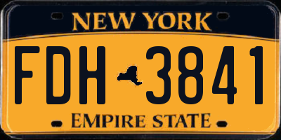 NY license plate FDH3841