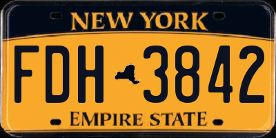 NY license plate FDH3842