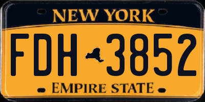 NY license plate FDH3852