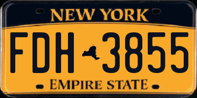 NY license plate FDH3855
