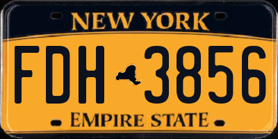 NY license plate FDH3856