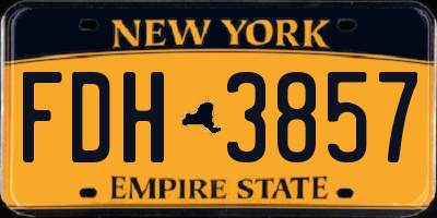NY license plate FDH3857