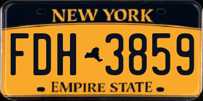 NY license plate FDH3859