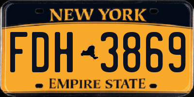 NY license plate FDH3869